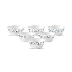 la opala diva ivory collection opal glass vegetable bowl set 6 pcs grace blue white