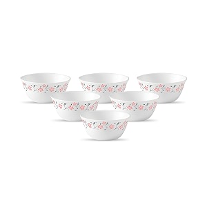 la opala diva ivory collection opal glass vegetable bowl set 6 pcs grace red white