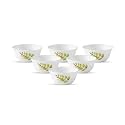 La Opala Diva, Ivory Collection, Opal Glass Vegetable Bowl Set 6 pcs, Autumn Shadow, White