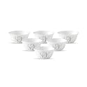 La Opala Diva Ivory Collection Opal Glass Crockery | Vegetable Bowl 180 ml Set of 6 | Golden Fall Design | for dal &amp; Condiments | Microwave Safe | 100% Vegetarian | Extra Strong | Light &amp; White
