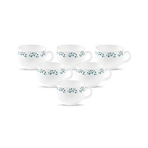 la opala diva opal glass crockery  coffee cup iris set of 6  lavender dew 100 ml  for tea amp coffee  microwave safe  100 vegetarian  toughened extra strong  super light  super white