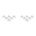 La Opala Diva, Opal Glass Coffee Cup & Saucer Set Iris 12 pcs, Mystrio Black, White (Pack of 2)
