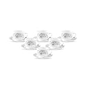 La Opala Diva, Opal Glass Crockery | Coffee Cup &amp; Saucer Iris, Set of 12 | Mystrio Black, 100 ml | for Tea &amp; Coffee | Microwave Safe | 100% Vegetarian | Extra Strong | Super Light | Super White
