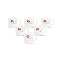 La Opala, Melody Collection, Opal Glass Coffee Cup Set Regular 6 pcs, Dainty Swirls, White