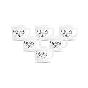 La Opala, Melody Collection, Opal Glass Coffee Cup Set Regular 6 pcs, Silken Charm, White