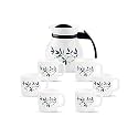 La Opala, Melody Collection, Opal Glass Coffee Set 7 pcs, Silken Charm, White