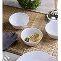 La Opala Ivory Veg Bowl Set of 6, Opal Glass, White, 0.19 Liters