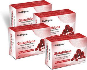 la organo glutathione rose skin lightening  brightening soap for all skin type-pack of 4 4 x 100 g