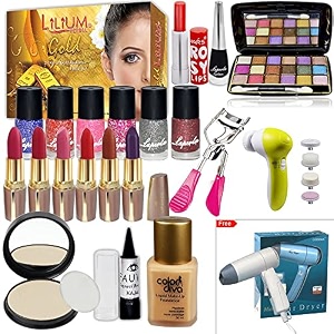 la perla winter season budget beauty combo makeup set with gold facial kit amp handbag
