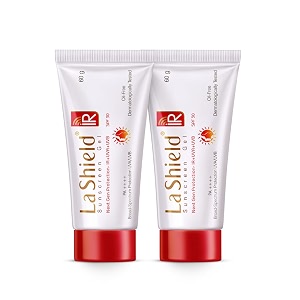 la shield ir spf 30 pa  mineral sunscreen gel  uva amp uvb  infrared protection  oil free  lightweight  no white cast  broad spectrum  dermatologist prescribed  for all skin types  60g  pack of 2