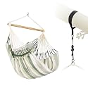 LA SIESTA® Large Comfort Domingo Hammock Chair Swing &amp; Tree Mount Kit - Suspension Kit for Trees Beams Posts - Weatherproof, Outdoor Indoor Hammock Swing - Hanging Chair for Bedroom Patio - Cedar