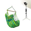 LA SIESTA® - Medium Basic Domingo Hammock Swing Chair &amp; CasaMount - Weather &amp; Tear Resistant Hanging Chair - Outdoor Indoor Hammock Chair w/Suspension Kit for Walls Ceilings Square Beams - Lime