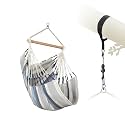 LA SIESTA® - Medium Basic Domingo Hammock Chair &amp; TreeMount - Weather &amp; Tear Resistant Hanging Chair w/Suspension Kit for Trees Beams &amp; Posts - Bedroom Patio Outdoor Indoor Hammock Chair - Sea Salt