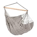 LA SIESTA® - XL King Domingo Hammock Swing Chair - Weather &amp; Tear Resistant Hanging Hammock Chair - Indoor Outdoor Hammock Chair Swing - Hanging Chair for Patio Porch Bedroom - Max 355 Lbs, Almond