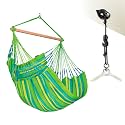 LA SIESTA® - XL King Domingo Hammock Swing Chair &amp; CasaMount - Weather &amp; Tear Resistant Hanging Chair - Outdoor Indoor Hammock Chair w/Suspension Kit for Walls Ceilings Square Beams - Lime