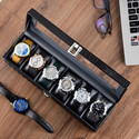 LAAM ALIF Unisex Stylish Black 6 Slots Watch Box Organizer Watch Box