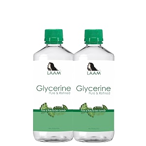 laam glycerine pure amp refined liquid  multi-purpose vegetable glycerine  used for chaffing moisturizing dryness dark spot wrinkles aging  natural soft amp glowing skin- 2x600 g