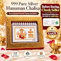 Laati 999 Pure Silver Hanuman Chalisa Book | Hanuman chalisa and Hanuman Aarti | Hallmarked Pure Silver | Premium Velvet Gift Box | Devotional Religious Gift Item