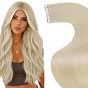 LaaVoo Hair Extensions Tape in Blonde Human Hair Tape in Extensions Human Hair Seamless Tape on Hair Extension Human Hair Silky Straight Hair 12inch 20pcs 30g