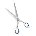 Laazar Pro Pet Grooming Scissors, Premium Steel Dog Grooming Shears with Blue Handles, Long-Lasting Sharp Blades (Curved, 8 Inches)