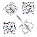 Lab Grown Diamond Stud Earrings Screw Back for Women Round Cut IGI Certified D Color VVS1 Clarity Hypoallergenic Fine Jewelry Gift