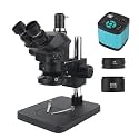 Lab Microscope Slides 1080P 48MP 2K 4K HDMI USB VGA C Mount Video Camera 50X 100X Simul-Focal Stereo Trinocular Microscope Suitable for Phone Soldering PCB Repair Microscope Parts(4K 48MP HDMI USB)