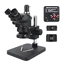 Lab Microscope Slides 1080P 48MP 2K 4K HDMI USB VGA C Mount Video Camera 50X 100X Simul-Focal Stereo Trinocular Microscope Suitable for Phone Soldering PCB Repair Microscope Parts(2K 38MP HDMI USB)