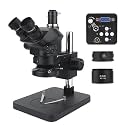 Lab Microscope Slides 1080P 48MP 2K 4K HDMI USB VGA C Mount Video Camera 50X 100X Simul-Focal Stereo Trinocular Microscope Suitable for Phone Soldering PCB Repair Microscope Parts(13MP HDMI VGA-01)