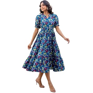 LABEL ADRIJA Pure Cotton Calf Length Midi