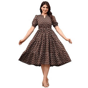 LABEL ADRIJA Pure Cotton Calf Length Midi