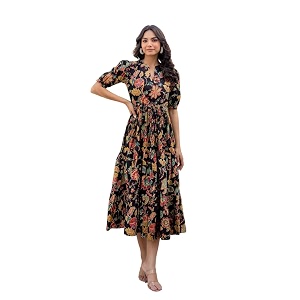LABEL ADRIJA Pure Cotton Calf Length Midi