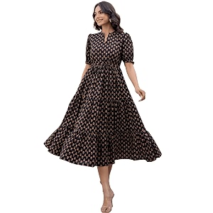 LABEL ADRIJA Pure Cotton Calf Length Midi