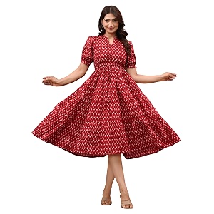 LABEL ADRIJA Pure Cotton Calf Length Midi