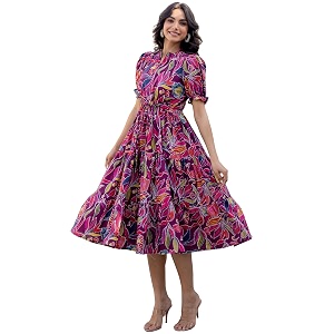 LABEL ADRIJA Pure Cotton Calf Length Midi