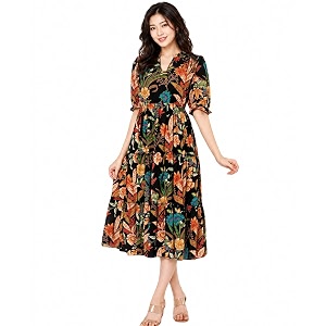 LABEL ADRIJA Pure Cotton Calf Length Midi