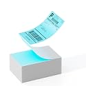 Label KINGDOM 4"x 6" Fanfold Blue Thermal Label Printer Paper, 500 Stickers