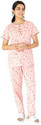 LABEL MY Women Printed Pink Night Suit
