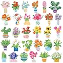 Labeol Diamond Art Kits for Kids Boys and Girls Ages 6-8-10-12 Easy to DIY Creative Diamond Art Sticker Craft by Numbers Kits for Kids and Adult Beginners (Potted Plant)