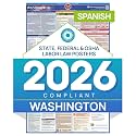 Labor Law Poster Washington 2026, Spanish, State, Federal Notices 26 x 39.5