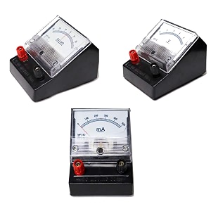 labworld combo pack of 3 analog dc voltmeter 10 voltammeter 500magalvanometer 30-0-30 volt for lab desk stand type moving coil for use in scientific laboratory education purpose school colleges