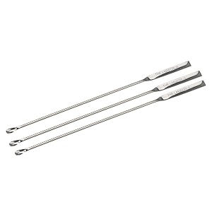labworld stainless steel micro wire spatula spoon double ended for chemistry laboratory flat end type 3