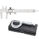 Labworld Vernier Caliper+Screw Gauge 25mm combo pack of 2 Micrometer Slide 12.5cm metallic for Measurement of Round Objects and depth used in Industrial,Home or General use