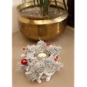 Snow Frosted Pinecone &amp; Berry Candle Holder – Rustic Glass Tealight Centerpiece for Christmas Home Decor, Festive Lighting &amp; Table Display – Perfect Christmas Celebration Accent