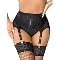 Lace Garter Belts for Thigh Highs Plus Size Suspender Belt Garter Belt Set Sexy Garters Lingerie with 6 Strap Slip