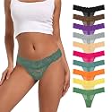 Lace Thongs For Women Plus Size Sexy Underwear T Back Stretch Womens Thongs Underwear 5/6/10 Pack