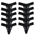 Lace Thongs For Women Plus Size Sexy Underwear T Back Stretch Womens Thongs Underwear 5/6/10 Pack