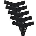 Lace Thongs For Women Plus Size Sexy Underwear T Back Stretch Womens Thongs Underwear 5/6/10 Pack