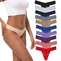 Lace Thongs For Women Plus Size Sexy Underwear T Back Stretch Womens Thongs Underwear 5/6/10 Pack