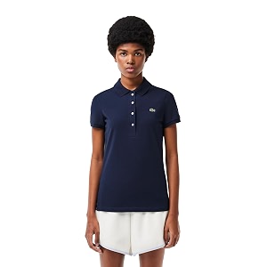 Lacoste Womens Solid Slim Fit Polos