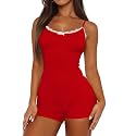 Lacozy Pajamas for Women Summer Lace Onesie Romper Sexy Pjs Cute Loungewear